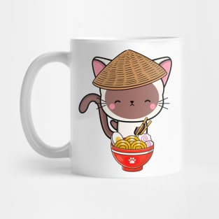 Funny Cat Eating Ramen Mug